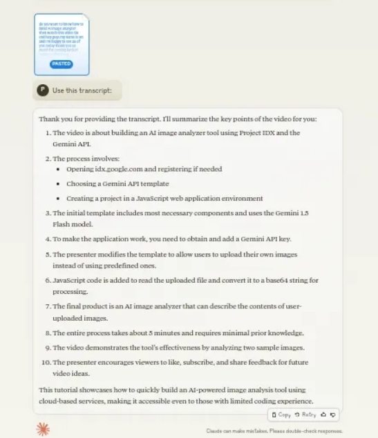 summarize a video with claude