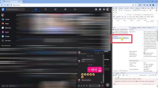 download audio from facebook message