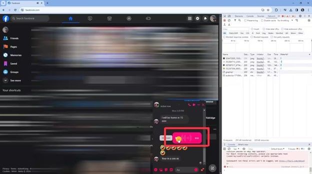 click facebook audio message