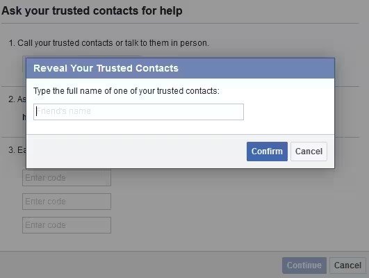 facebook 顯示你的受信任聯絡人