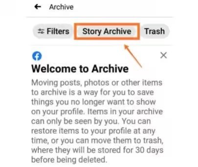 archivierte facebook stories auf dem handy anzeigen