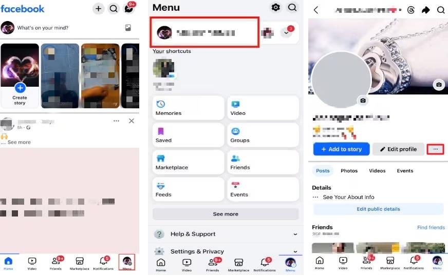 Facebook 應用程式選單