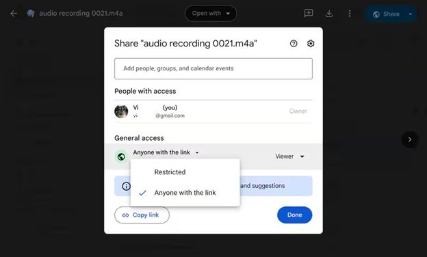 get google drive share link