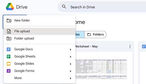 upload audio recordings to google drive
