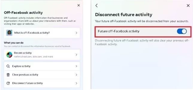 turn off Disconnect Future Activity