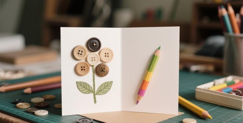 button bouquet card