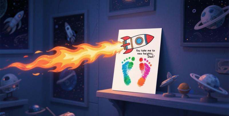 footprint rocket card