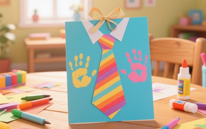 handprint tie card