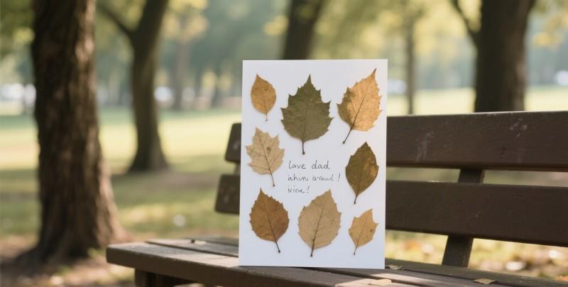 pressed leaf card