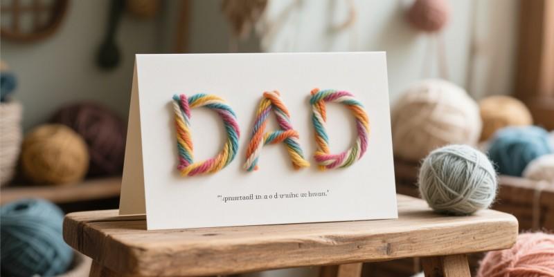 yarn wrapped letter card