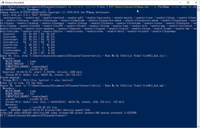 ffmpeg flac to alac converter