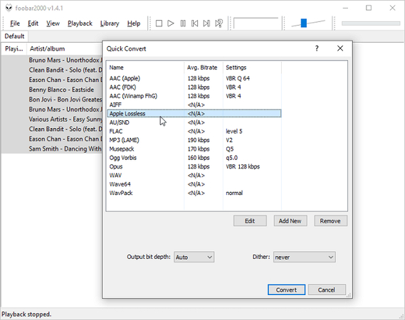 foobar2000 flac to alac converter