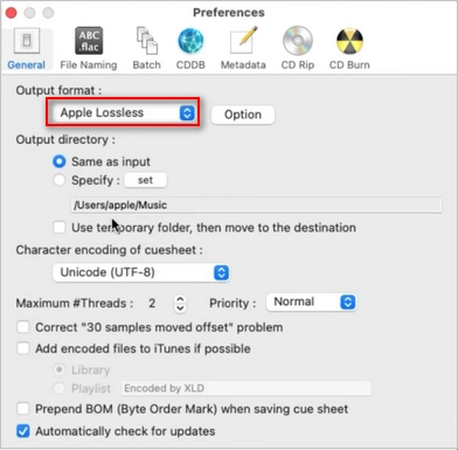 xld flac to alac converter