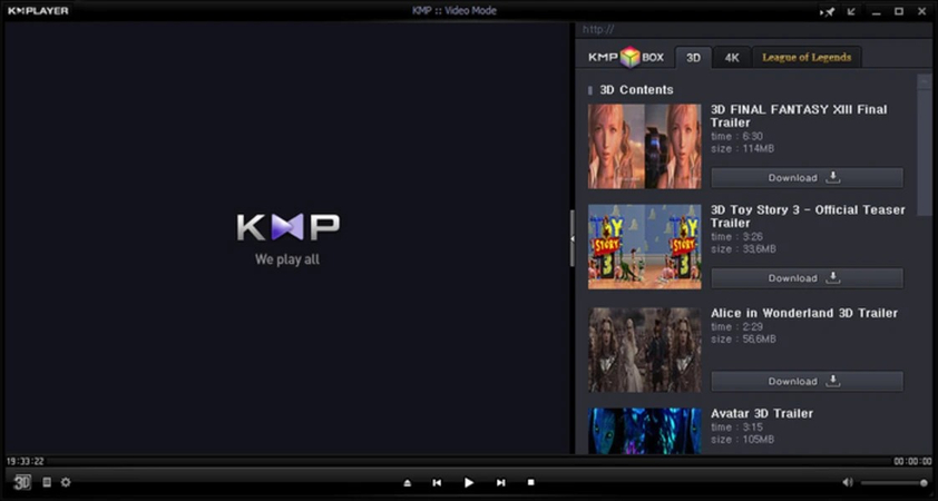 KMPlayer FLV playback.