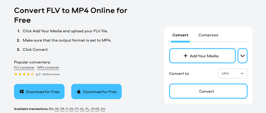 online flv to mp4 converter with no install