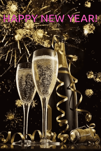 champagne happy new year gif