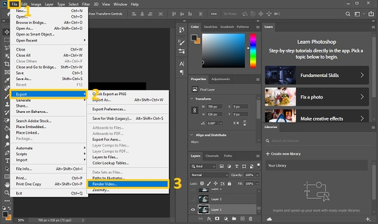 export gif to mp4 in adobe photoshop