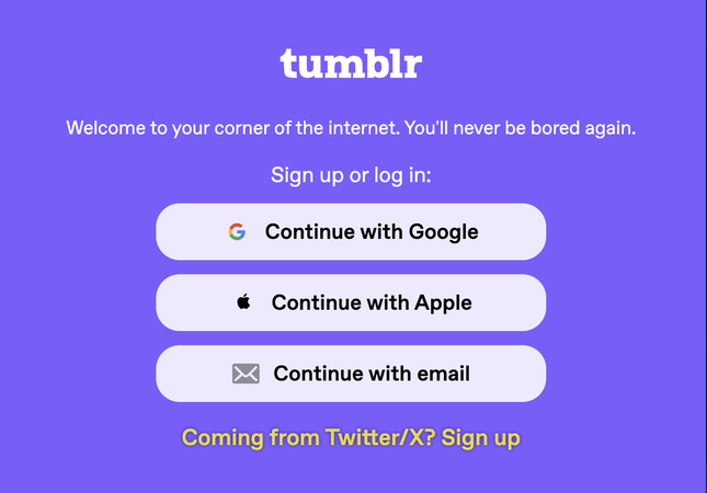 login tumblr account