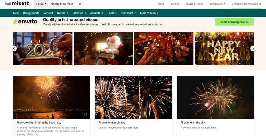 mixkit happy new year gif with sound