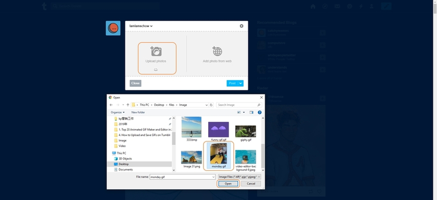 upload a gif on tumblr