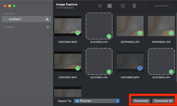 Übertragen von GoPro auf Mac