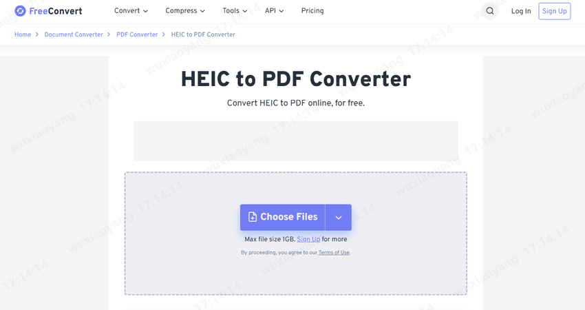 convert HEIC to PDF with FreeConvert