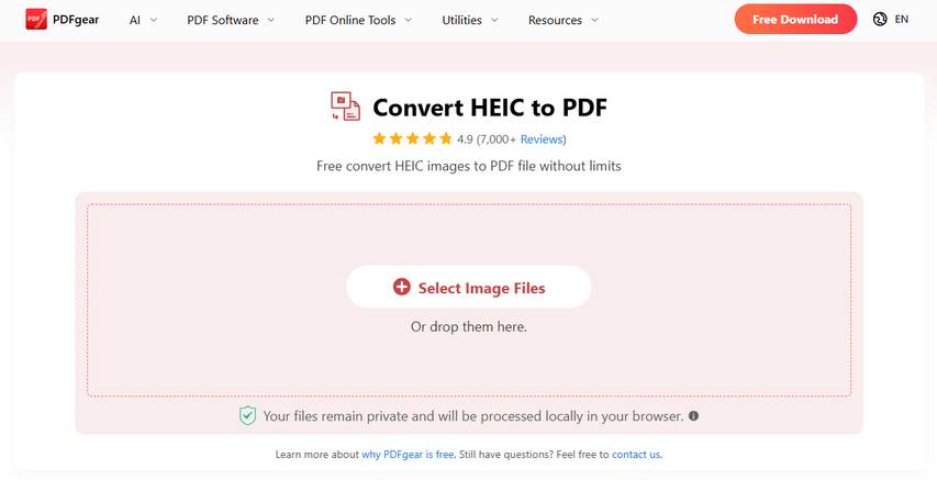 convert HEIC to PDF with PDFgear