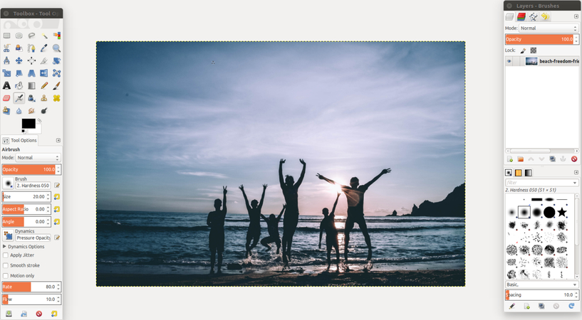 free jpeg compression to 200kb using gimp
