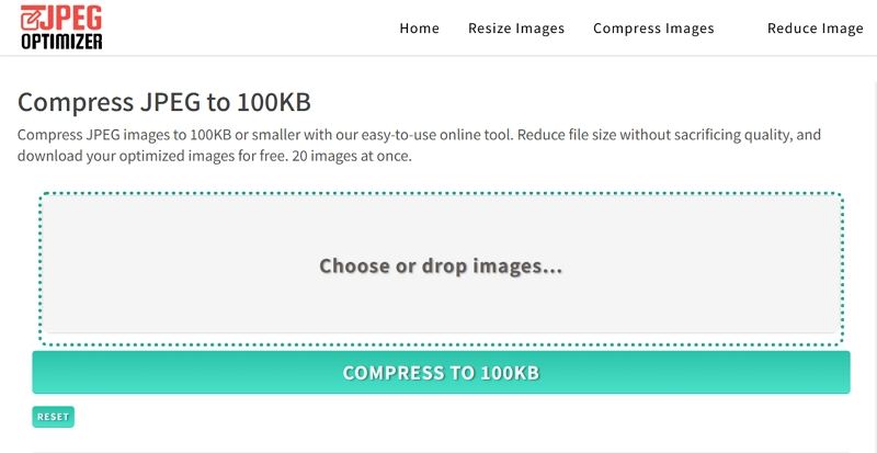 jpeg optimizer compress jpeg to 100kb