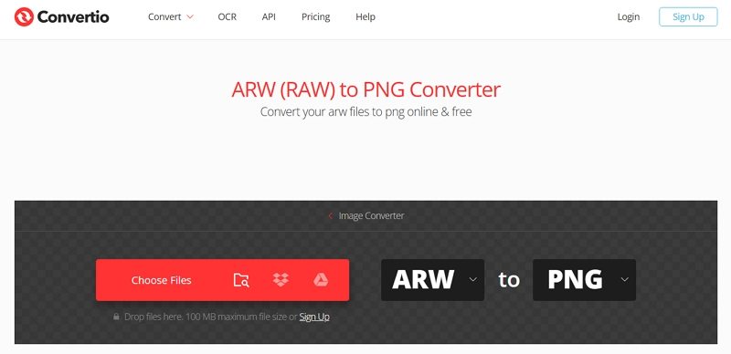 conversor arw para png online grátis