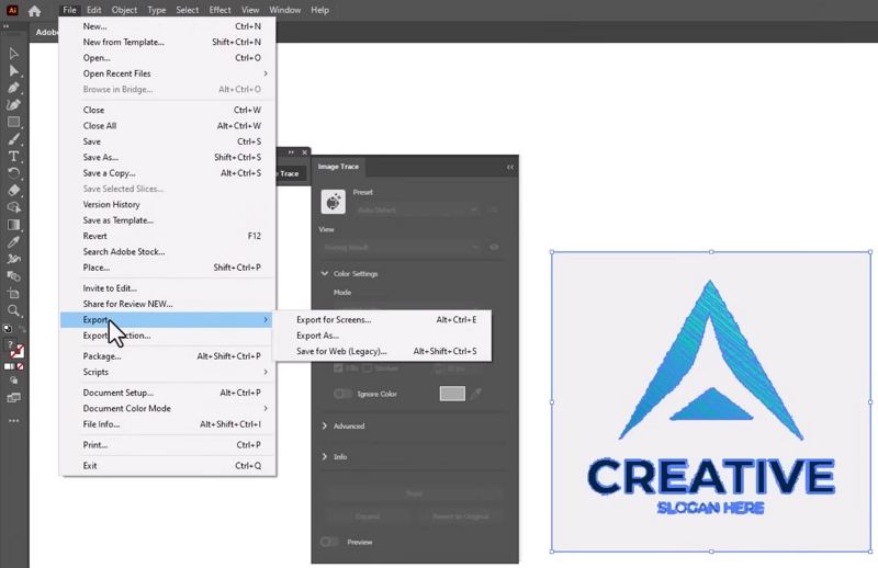 como converter vetor com illustrator