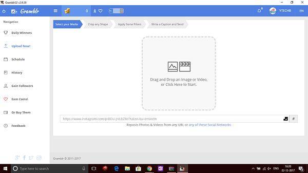 gramblr instagram video hochladen