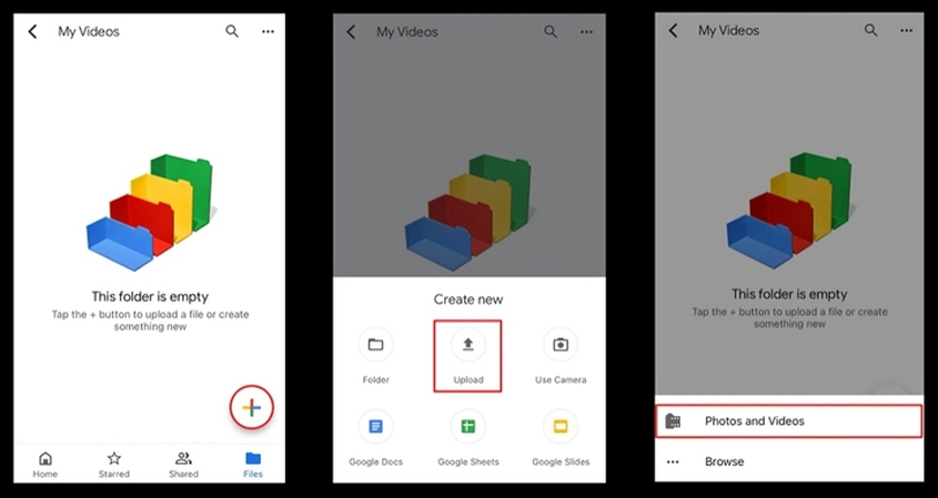 upload video google drive android