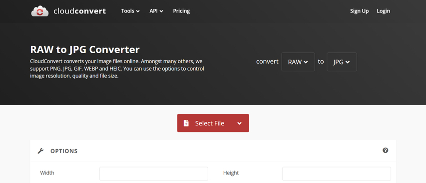 online raw to jpeg converter with quality control