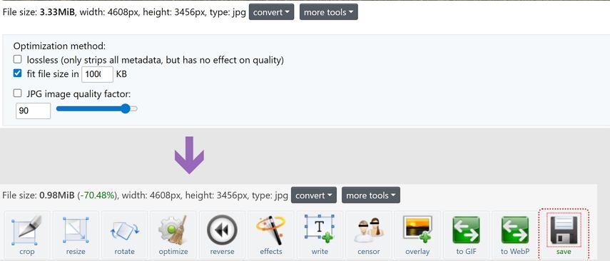 compress jpeg online with ezgif