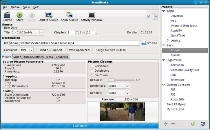 convert mkv to m4v handbrake choose M4V as export file