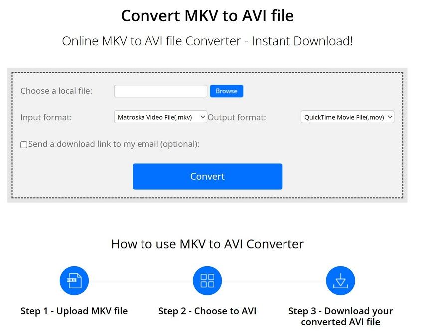 convertfiles mkv to avi converter online