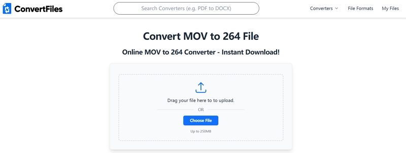 convertfiles mov to 264
