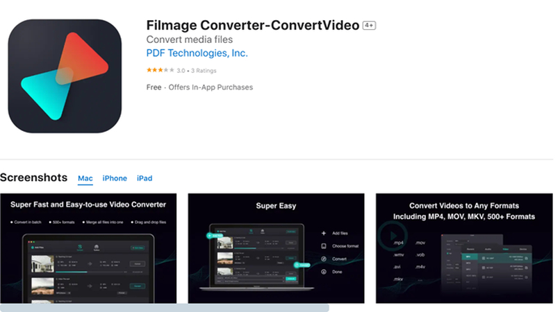 convert hevc to mov on mac using filmage converter app