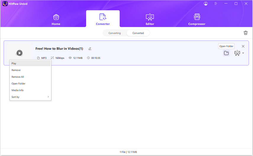 open converted mp3 files