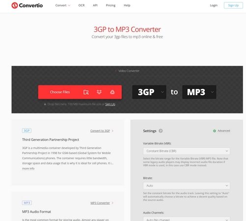 convertio 3gp to mp3 converter online