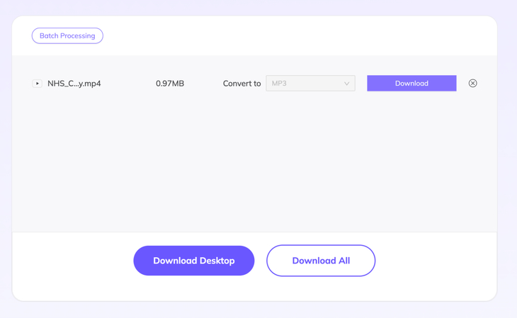 das konvertierte Audio herunterladen