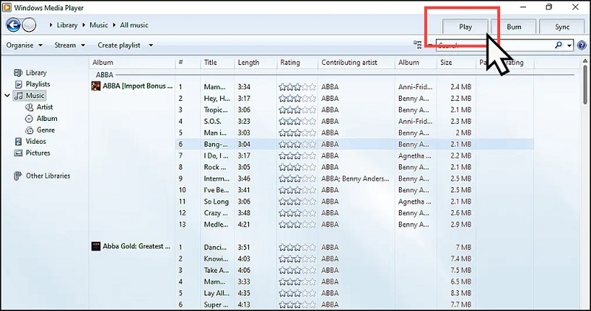 organize library for playback mp3 in wmp