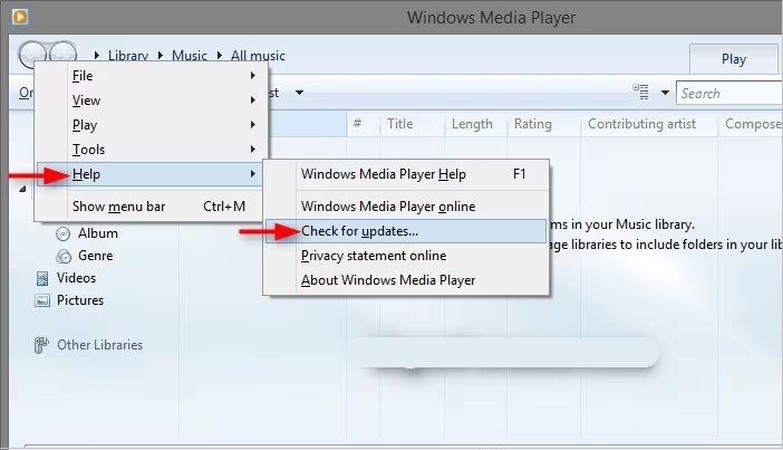 update windows media player