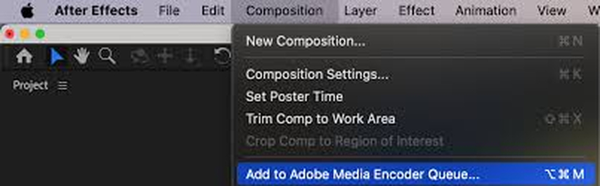 Right-click menu in After Effects