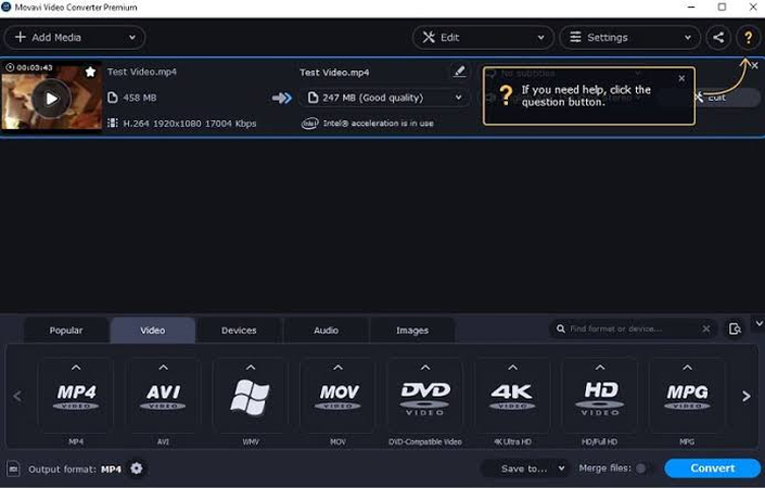 use Movavi for iMovie to MP4 conversion