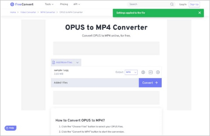 freeconvert opus mp4 convert
