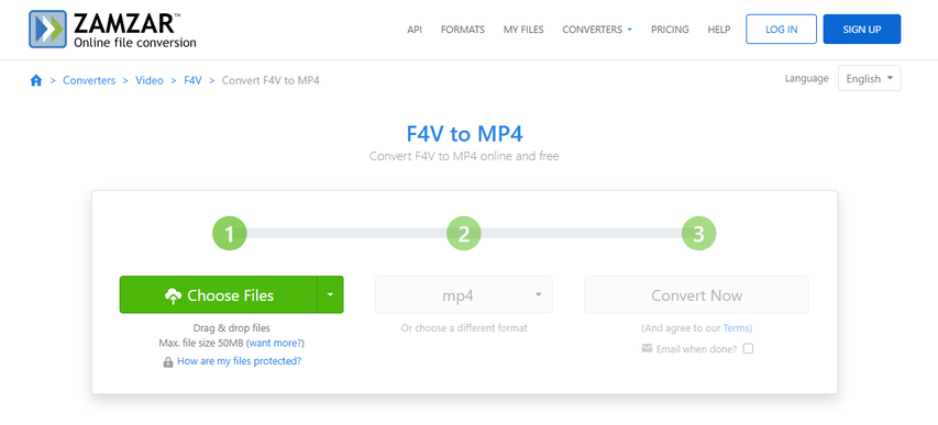 online f4v to mp4 conversion with zamzar