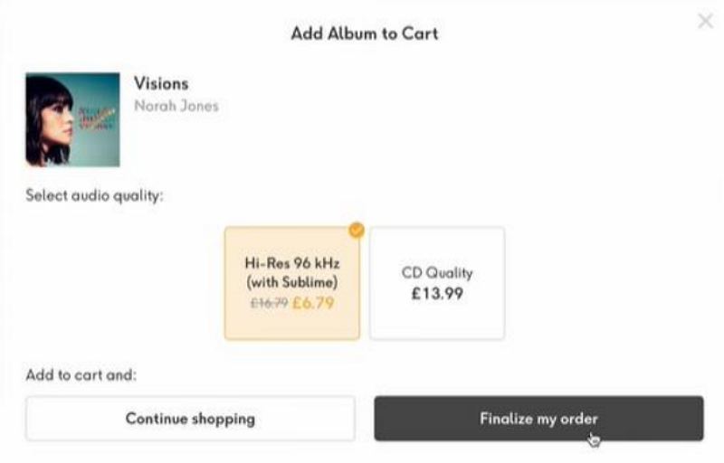 Qobuz 웹 플레이어에서 구매