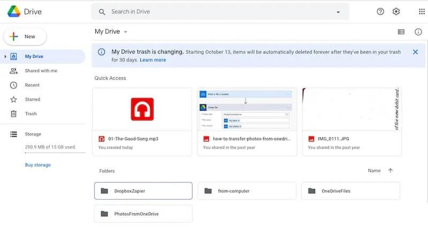 Uploading music files to Google Drive for access on a school Chromebook